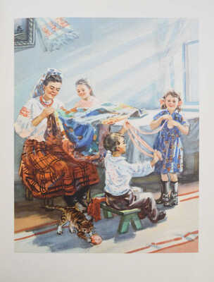 Тычина П.Г. Вышьем Сталина портрет / Рис. Л. Джолос и Е. Соловьева. Киев: Молодь, 1950.